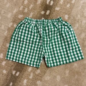 Source Unknown Green and White Checkered Kids Casual Shorts